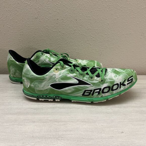 BROOKS MACH 15 MENS SZ 13 GREEN CROSS COUNTRY FLAT RUNNING SHOES - Picture 11 of 13